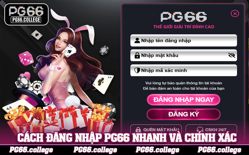 Cách đăng nhập PG66 nhanh và chính xác