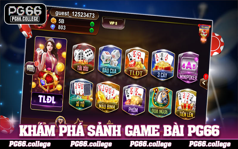 Khám phá sảnh game bài PG66